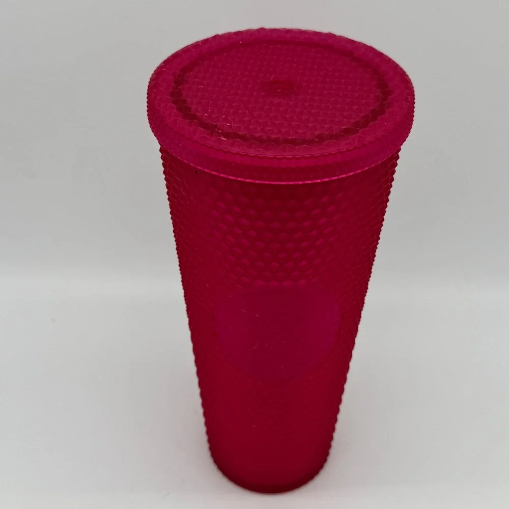Starbucks Neon Pink Matte Studded Tumbler Venti 24oz Cold Cup 2021 No Straw